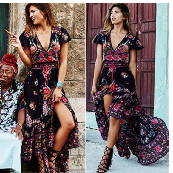 NWT stunning Boho bright floral maxi dress - Picture 4 of 8